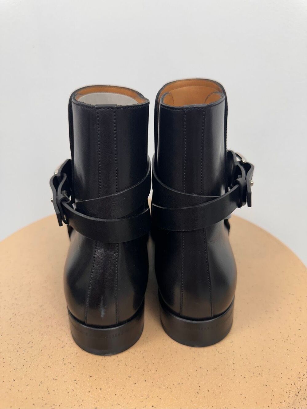 Ralph Lauren Purple Label Women’s Halton Black Burnished Calf Leather Ankle Boot - Picture 5 of 13